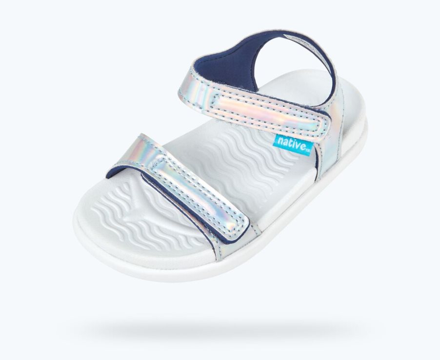 Native Charley Hologram Sandalen Jongens Zilver | 0JGD1A684