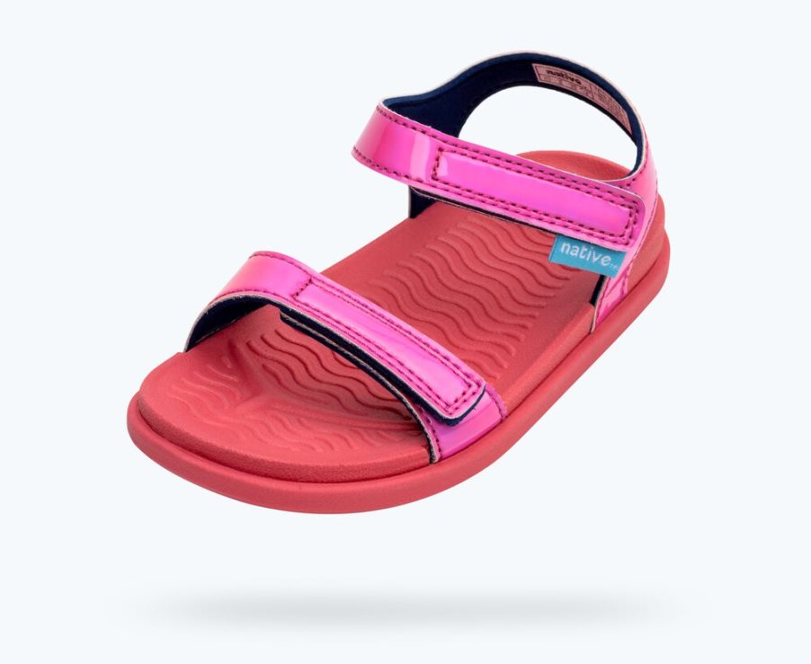 Native Charley Sugarlite Hologram Sandalen Meisjes Rood Roze | CURVBO465