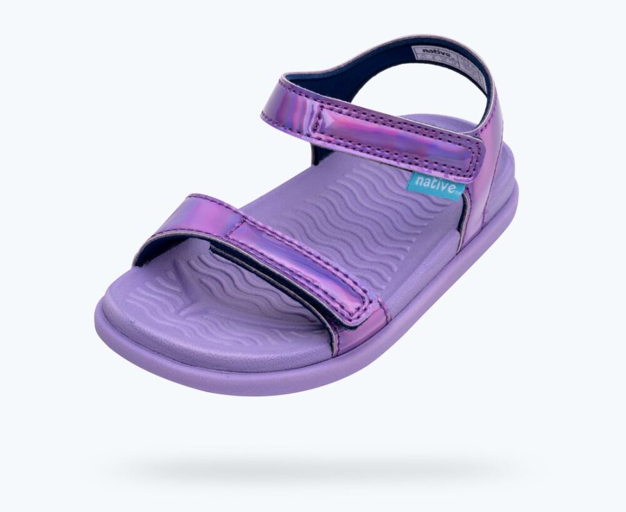 Native Charley Sugarlite Hologram Sandalen Meisjes Paars | TGWBUK183