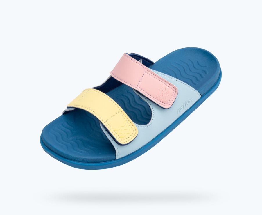 Native Frankie Sugarlite Sandalen Jongens Blauw Geel Roze | 3TQWYU704