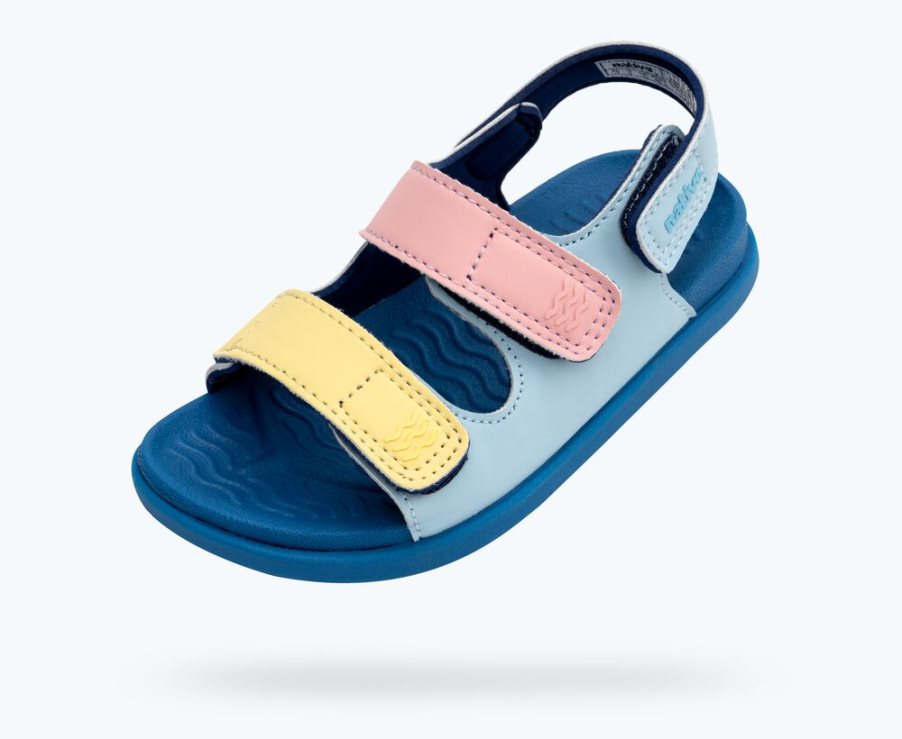 Native Frankie Sugarlite Sandalen Jongens Blauw Geel Roze | UCHJ3R186