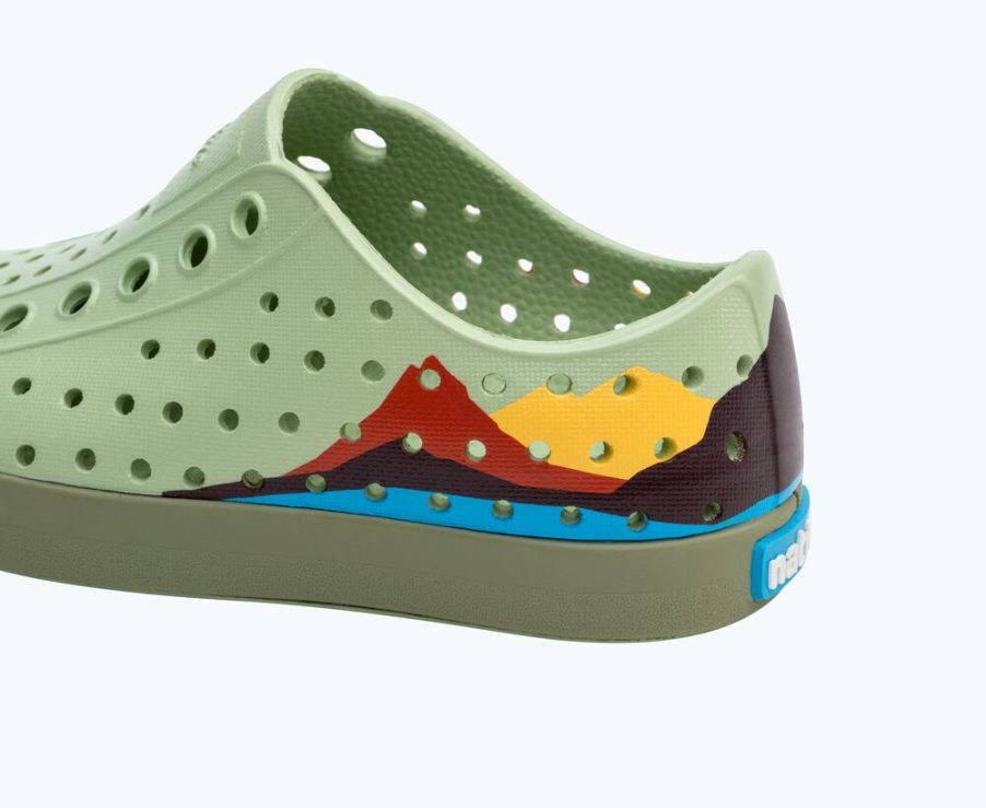 Native Jefferson Block Schoenen Jongens Groen | KQCRGX128