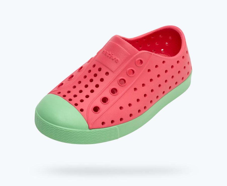 Native Jefferson Schoenen Jongens Roze Groen | QUCKZX361