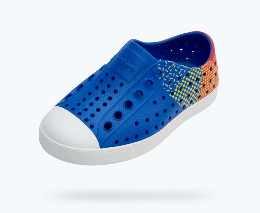 Native Jefferson Sugarlite Block Schoenen Jongens Blauw Rood | BUDJVF610