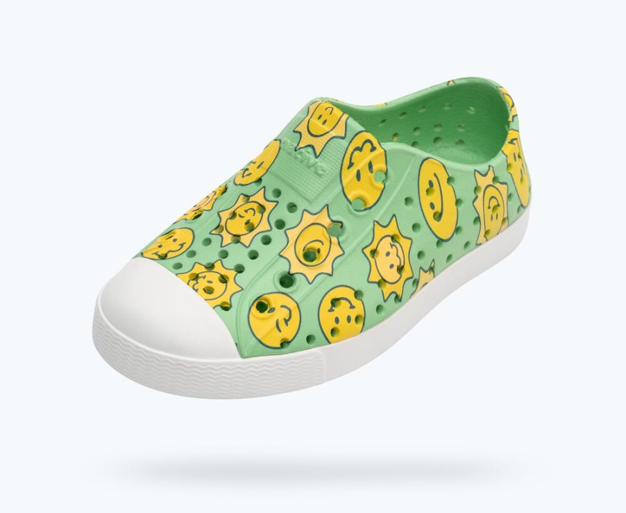 Native Jefferson Sugarlite Print Schoenen Meisjes Groen Geel | KE4LFB581