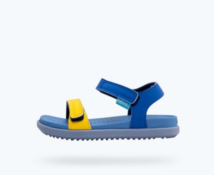 Native Charley Sugarlite Block Sandalen Meisjes Blauw Geel | KOLXFE504